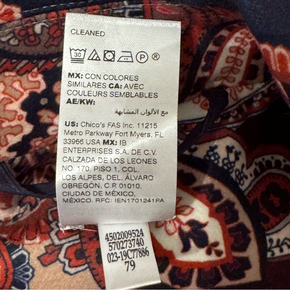 Chico’s Drama Coat Patched Print Outerwear Multicolored Size 2 ( 12/14US) - Picture 13 of 14